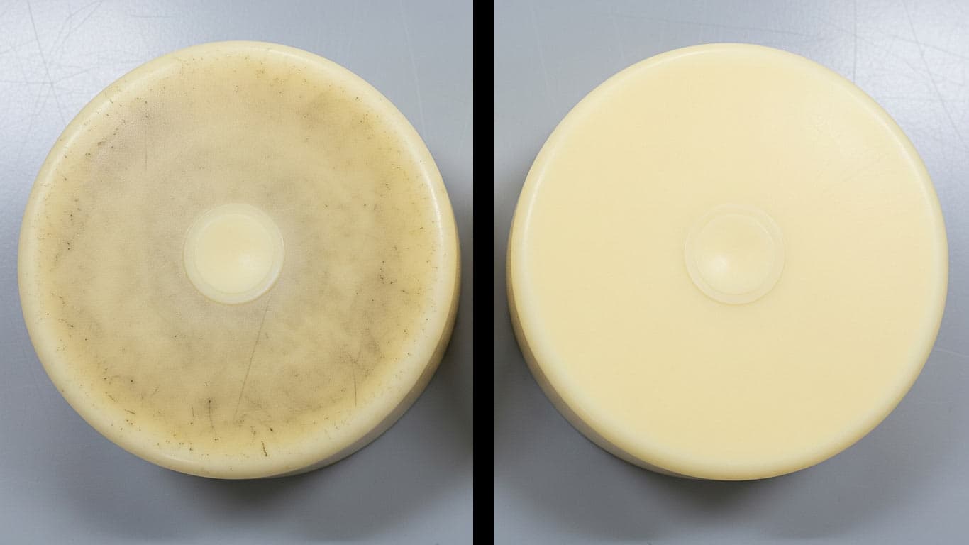 Urethane Composites surface undergoing laser cleaning showing precise contamination removal