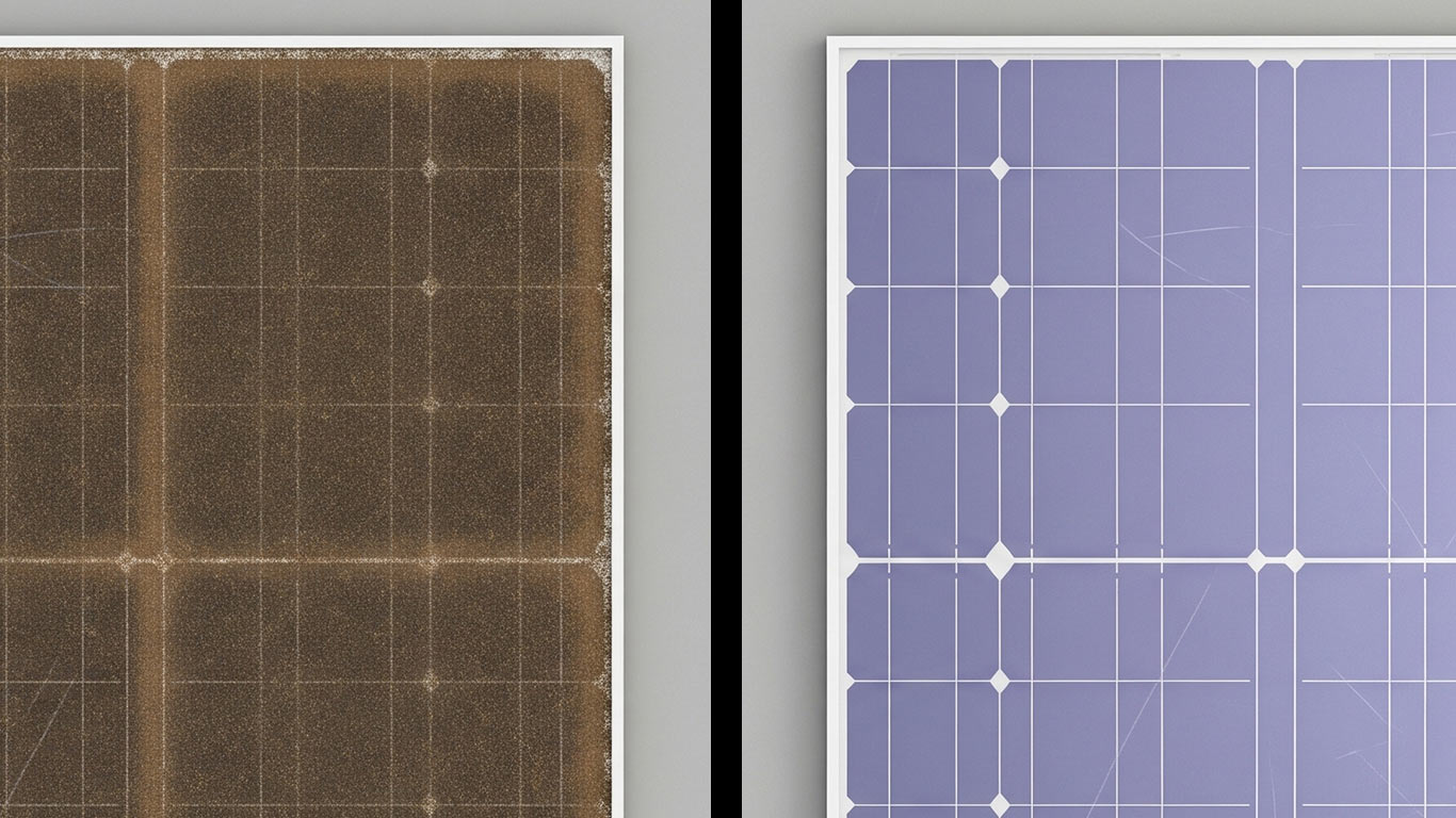 Gallium surface undergoing laser cleaning showing precise contamination removal