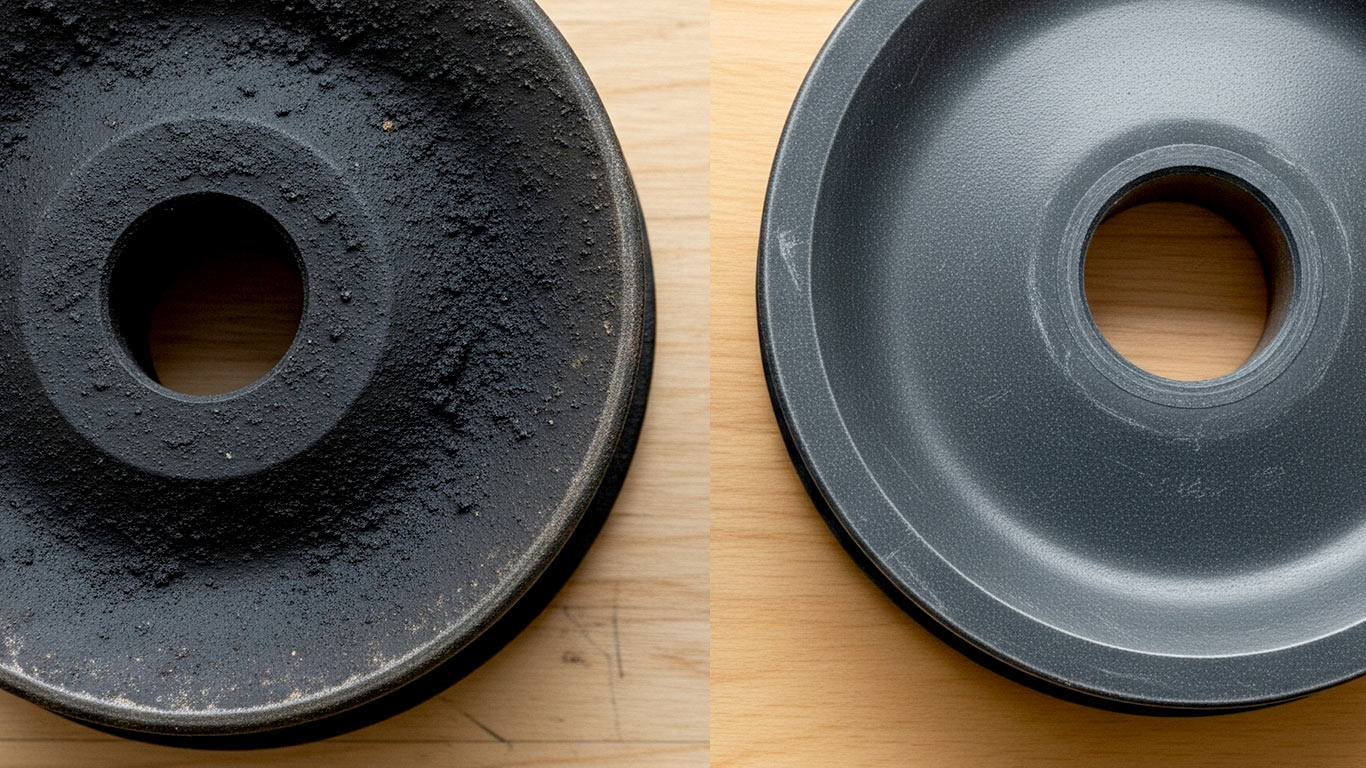 Phenolic Resin Composites surface undergoing laser cleaning showing precise contamination removal