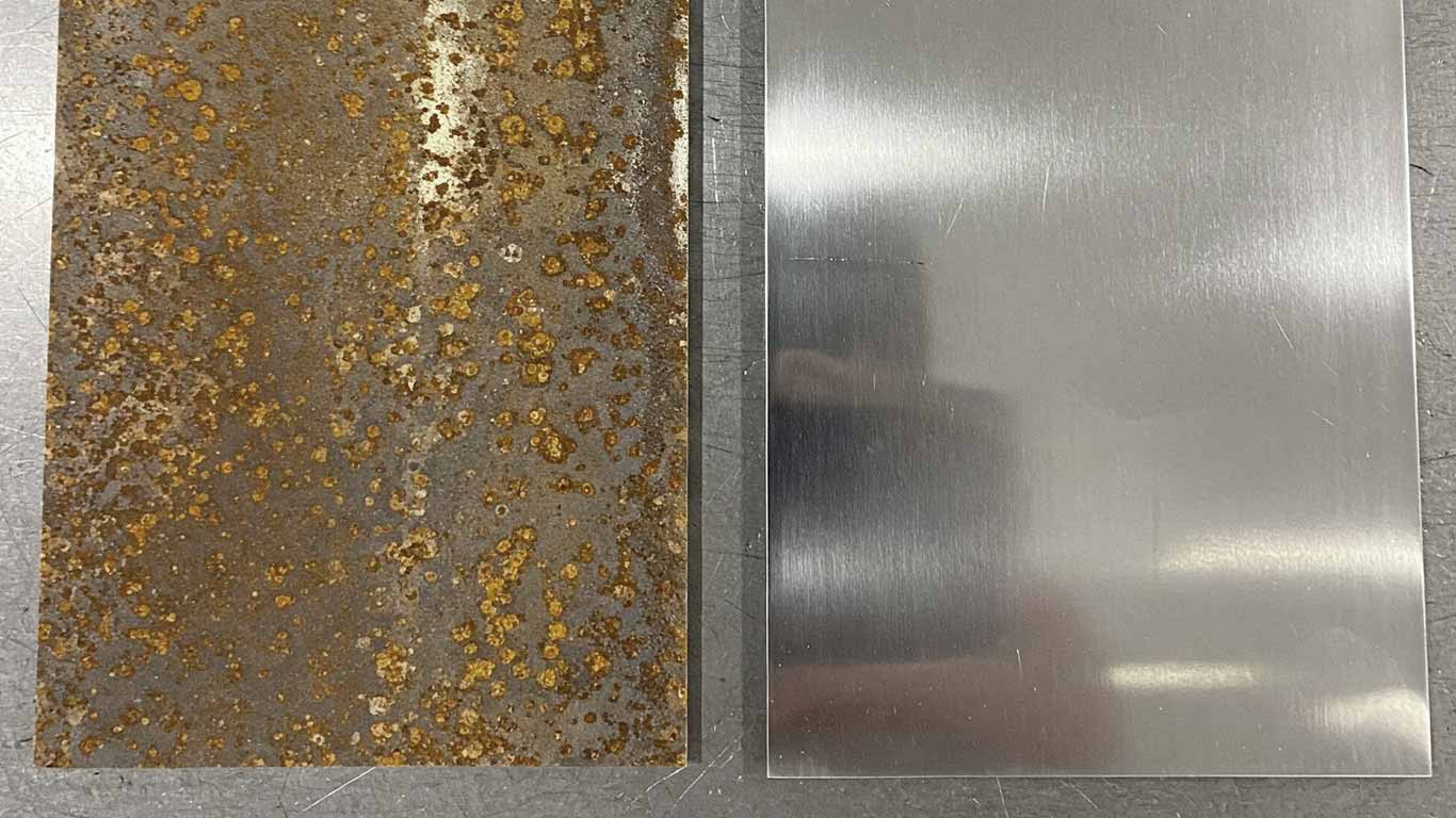 Stainless Steel surface prepared by laser cleaning