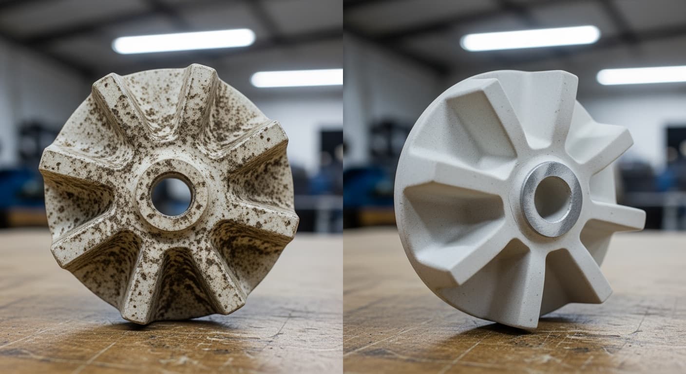 Yttria-Stabilized Zirconia surface undergoing laser cleaning showing precise contamination removal