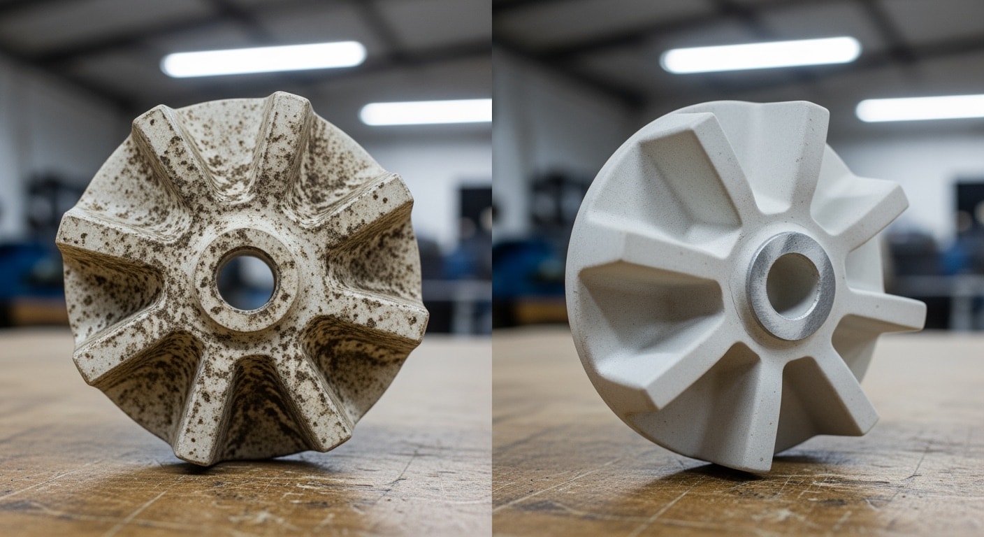 Yttria-Stabilized Zirconia surface undergoing laser cleaning showing precise contamination removal