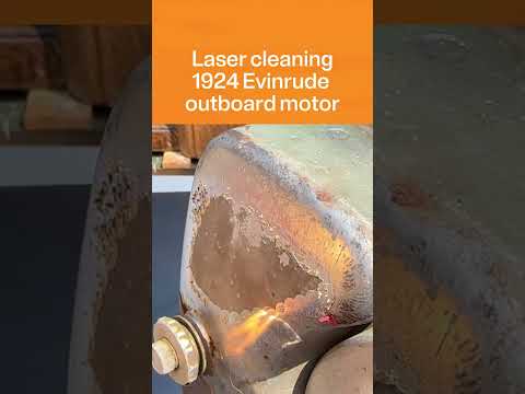 Antique Evinrude Outboard Gas Tank Laser Cleaning image for video
